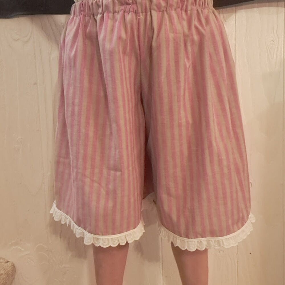 Handmade Fall Coquette Striped Bloomer Shorts Autumn Lounge Lolita Pumpkin